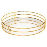 Tabuleiro espelhado FEEL dourado em metal 20cm