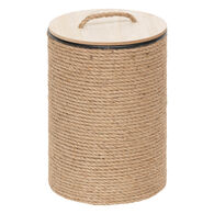 Cesto com tampa bege 38x25cm