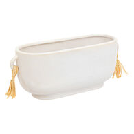 Vaso SOLEYA branco em cer&acirc;mica 30cm