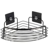 Prateleira wc de canto preto em metal com adesivo