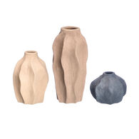 Conjunto de 3 jarras onduladas em cer&acirc;mica