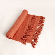 Manta terracota com franjas 125x150cm