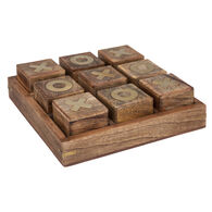 Jogo do galo em madeira bege 23x23cm,  Jogo do galo em madeira bege 23x23cm