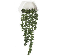 Vaso em cer&acirc;mica com planta artifical