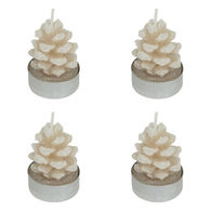 Conjunto de 4 velas pinha em bege