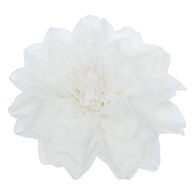 Flor d&aacute;lia branca com mola 20x10cm