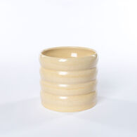 Vaso de cer&acirc;mica ondulado bege 16cm