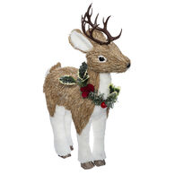 Figura rena com colar de azevinho