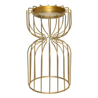 Castiçal em metal dourado 20cm,  Castiçal em metal dourado 20cm