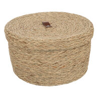 Caixa ARIANNA bege em r&aacute;fia 28cm