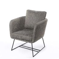 Poltrona TIM cinza com pernas em metal