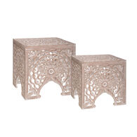 Mesa de apoio bege TERRE em mdf 45cm