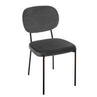 Cadeira Cinza Escuro Em Veludo Talia 46X56X82Cm 