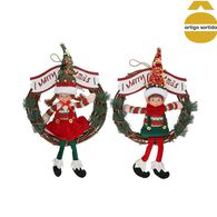 Coroa elfo merry christmas 51cm