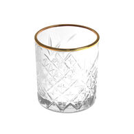 Copo de whisky TIMELESS com beira dourada,  Copo de whisky TIMELESS com beira dourada