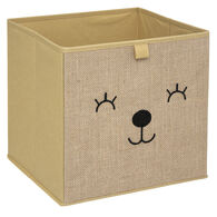 Cubo de arruma&ccedil;&atilde;o urso castanho 29x29cm