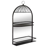 Espelho de metal com prateleira