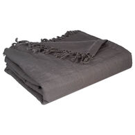 Manta com franjas cinza escuro 230x250cm,  Manta com franjas cinza escuro 230x250cm