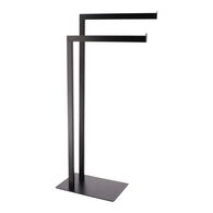 Toalheiro wc preto em metal com 2 barras,  Toalheiro wc preto em metal com 2 barras