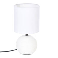 Candeeiro De Mesa Bola Cer&acirc;mica Branco Mate 