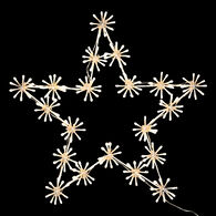 Estrela decorada com flores e led 50cm