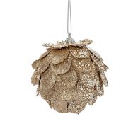 Bola efeito escamas dourado 10cm