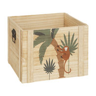 Caixa de arruma&ccedil;&atilde;o JUNGLE bege em mdf 30x30cm