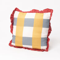 Almofada YUCATAN vichy com folhos rosa