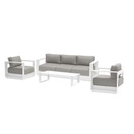 Conjunto de jardim ALLURE branco 5 lugares,  Conjunto de jardim ALLURE branco 5 lugares