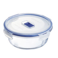 Caixa redonda de vidro com tampa azul 92cl