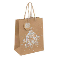 Saco de oferta decorativo holo castanho kraft 23cm