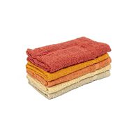 Conjunto de 5 panos de cozinha bege, vermelho e laranja,  Conjunto de 5 panos de cozinha bege, vermelho e laranja