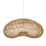 Candeeiro de teto JENY bege em rattan 68cm