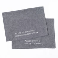 Conjunto de 2 panos cozinha cinza escuro 45x65cm