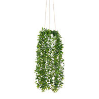 Vaso suspenso com planta verde artificial 55cm