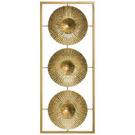 Quadro decorativo dourado em metal
