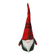 Gnomo xadrez vermelho e verde 41cm