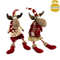 Rena sentada em tecido 27cm