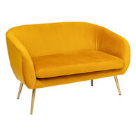 Sof&aacute; de 2 lugares SOLARO amarelo em veludo