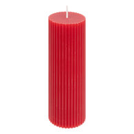Vela PILAR demi estriada vermelha 14cm