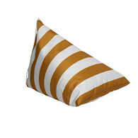 Pufe praia imperme&aacute;vel riscas branco e amarelo