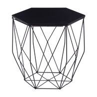 Mesa De Apoio Preta Em Metal 41X35.5X40cm 