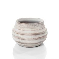 Jarra onda cinza em barro 17cm,  Jarra onda cinza em barro 17cm