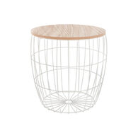 Mesa De Apoio Branca Em Metal Atomic