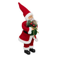 Figura pai natal tradicional com saco verde 50cm,  Figura pai natal tradicional com saco verde 50cm