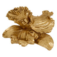 Flor decorativa dourada em cer&acirc;mica 20cm