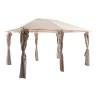 P&eacute;rgola SANTORINI argile/lin com cortinas 3x4m