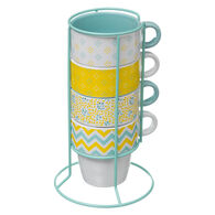 CONJ. 4 CHAVENAS C/SUPORTE