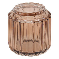 Caixa para algodão FLOREA castanho em vidro