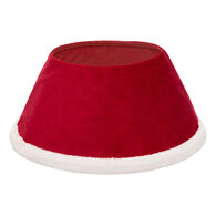Base para árvore veludo vermelho e branco,  Base para árvore veludo vermelho e branco
